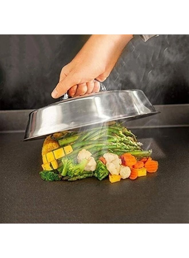 Stainless Steel Basting Cover 12 6 Inch Cheese Melting Dome For Flat Top Grill - Image 3